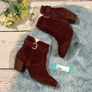NWT Diba Stitch Fix Sleek Burgundy Buckle Booties